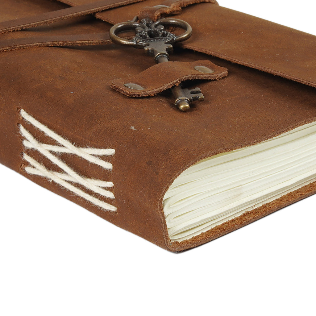 Vintage Leather Journal - Key to Paradise