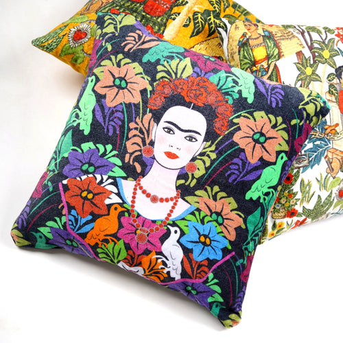 'Artistic Allure' 100% Cotton Velvet Cushion Cover
