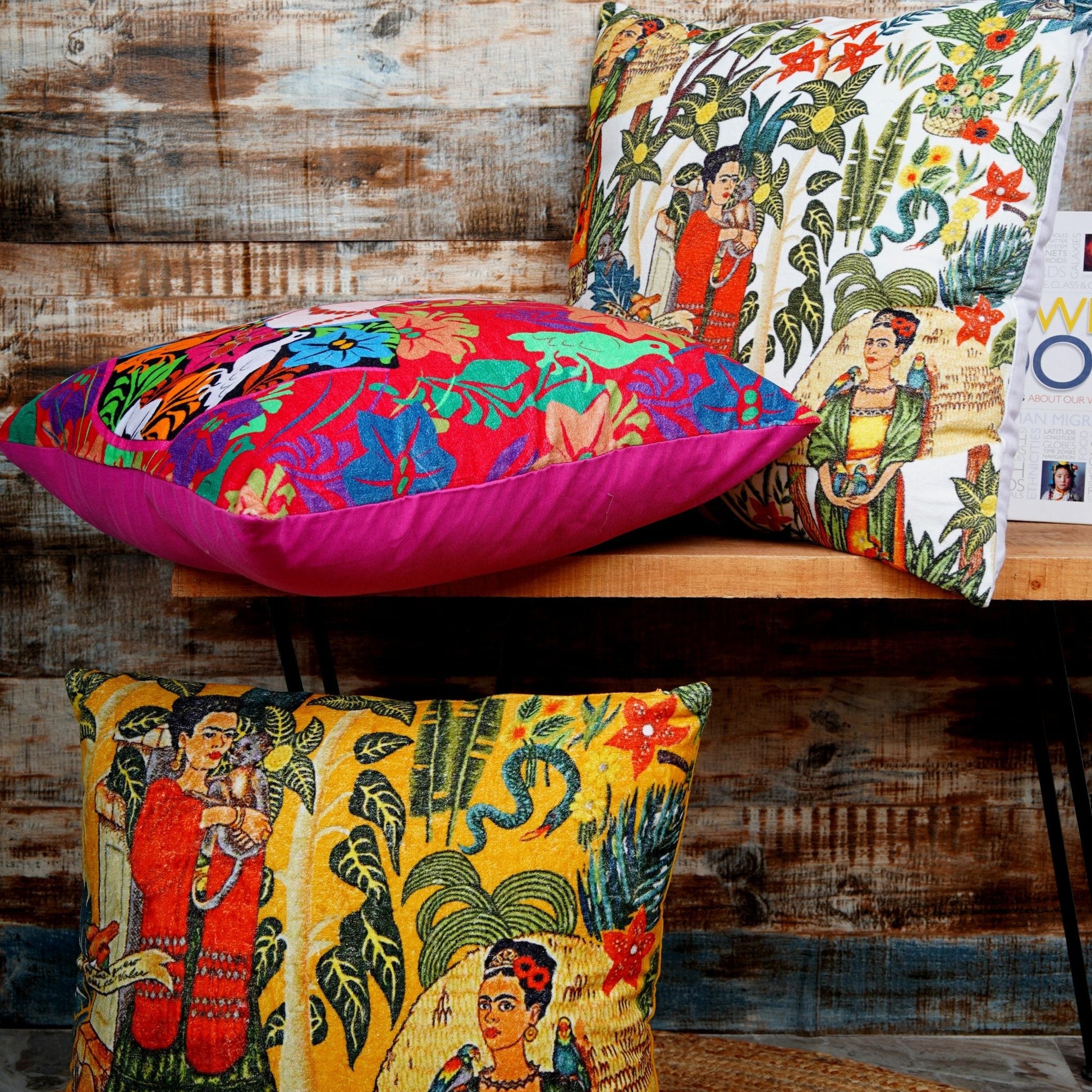 100% Cotton Velvet Cushion Cover - Eclectic Enchantment