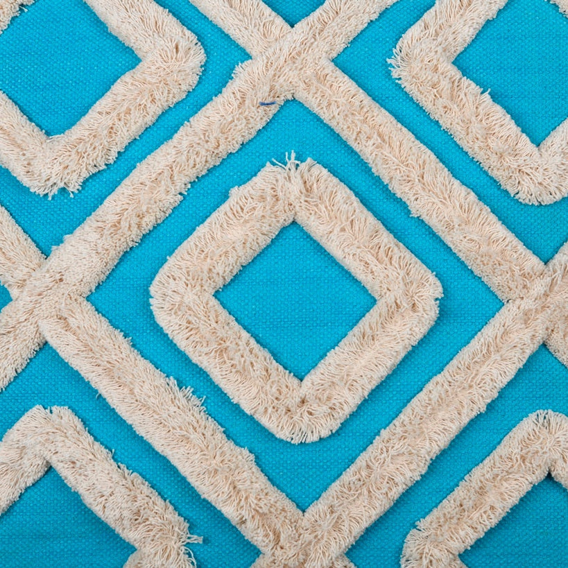 Linen Connections Moroccan Tassels Cushion Cover - Tufted Blue