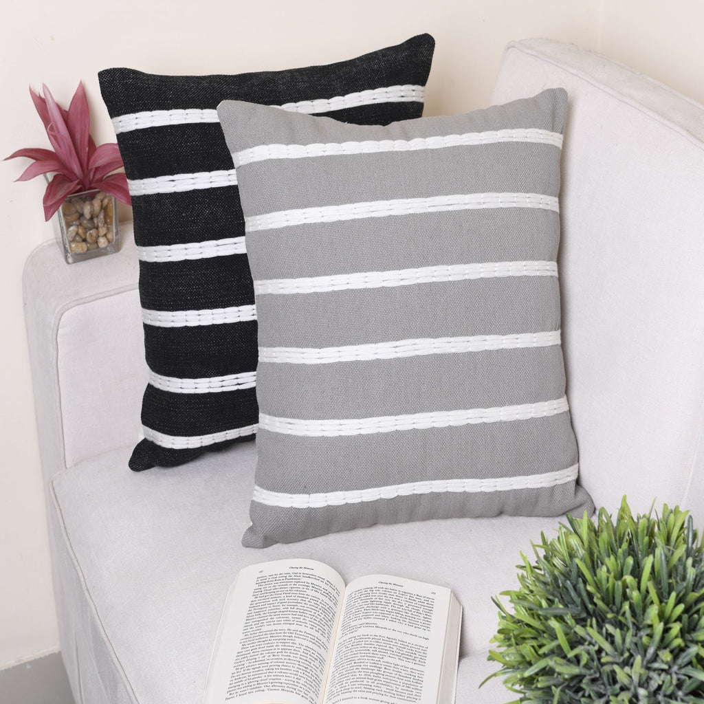 'Country Chic' Hand-Woven Cotton Wool Cushion Cover