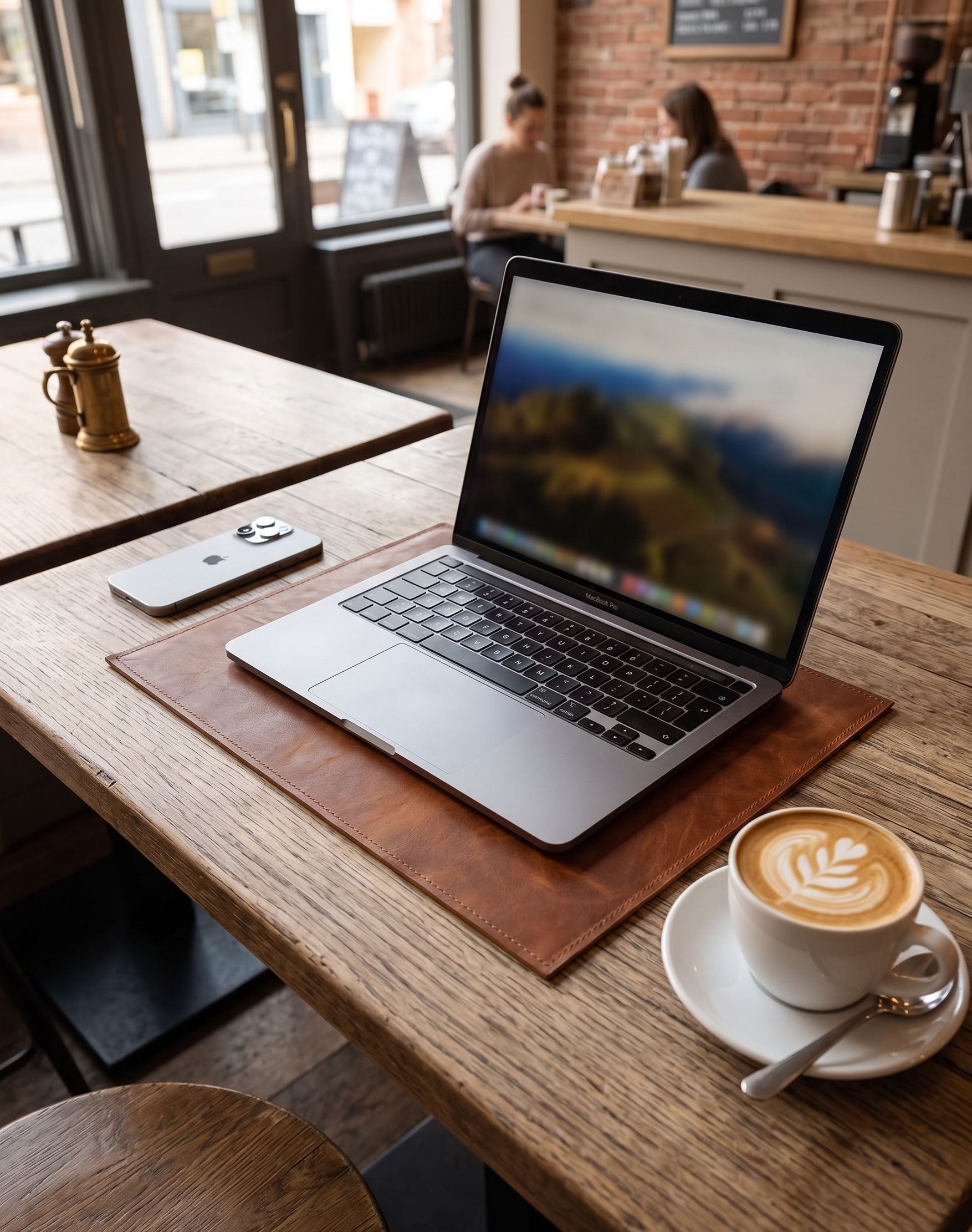 Premium Brown Leather Desk Mat and Table Placemat by Glam Thread for Office and Home