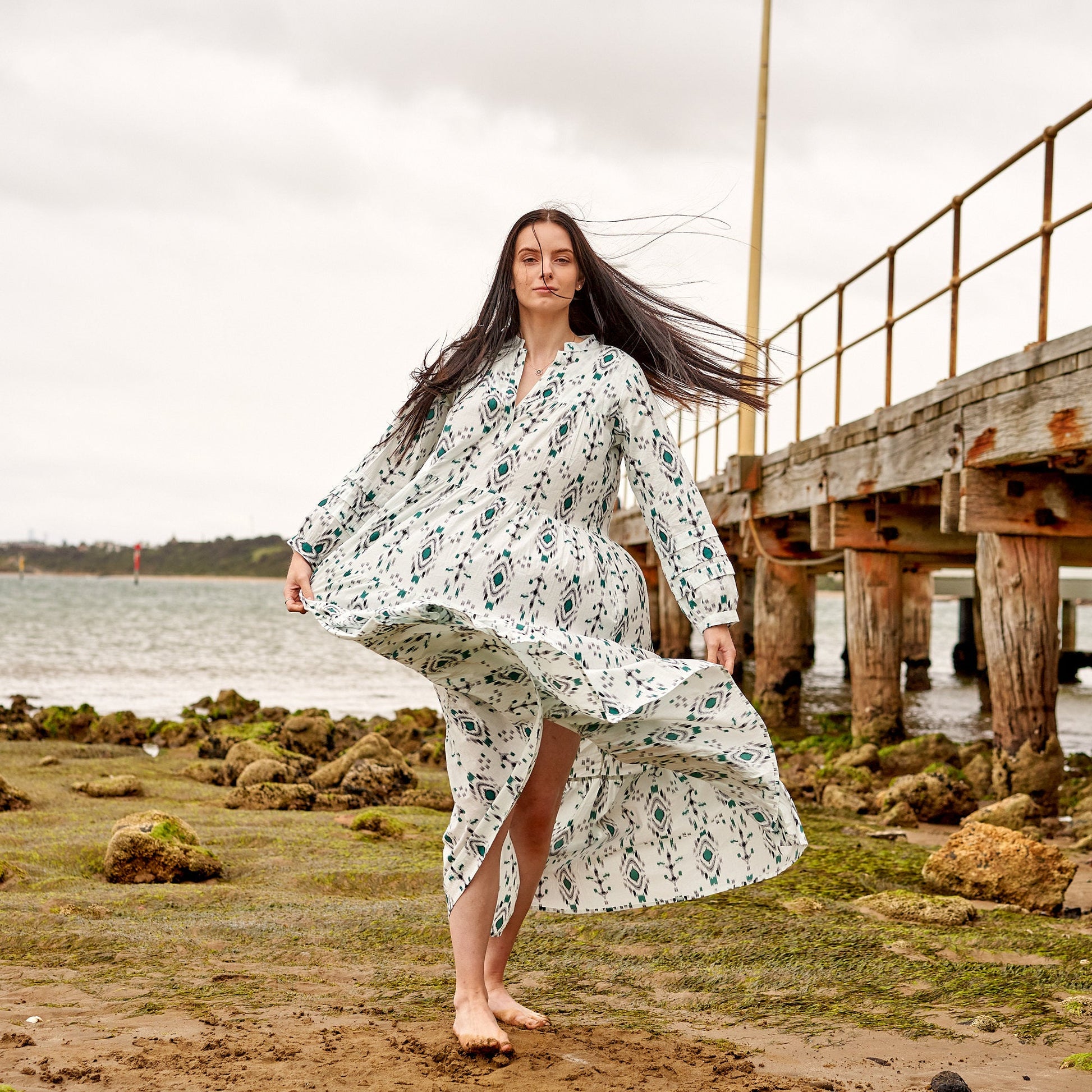 'Breezy Bohemian' 100% Cotton Maxi Dress