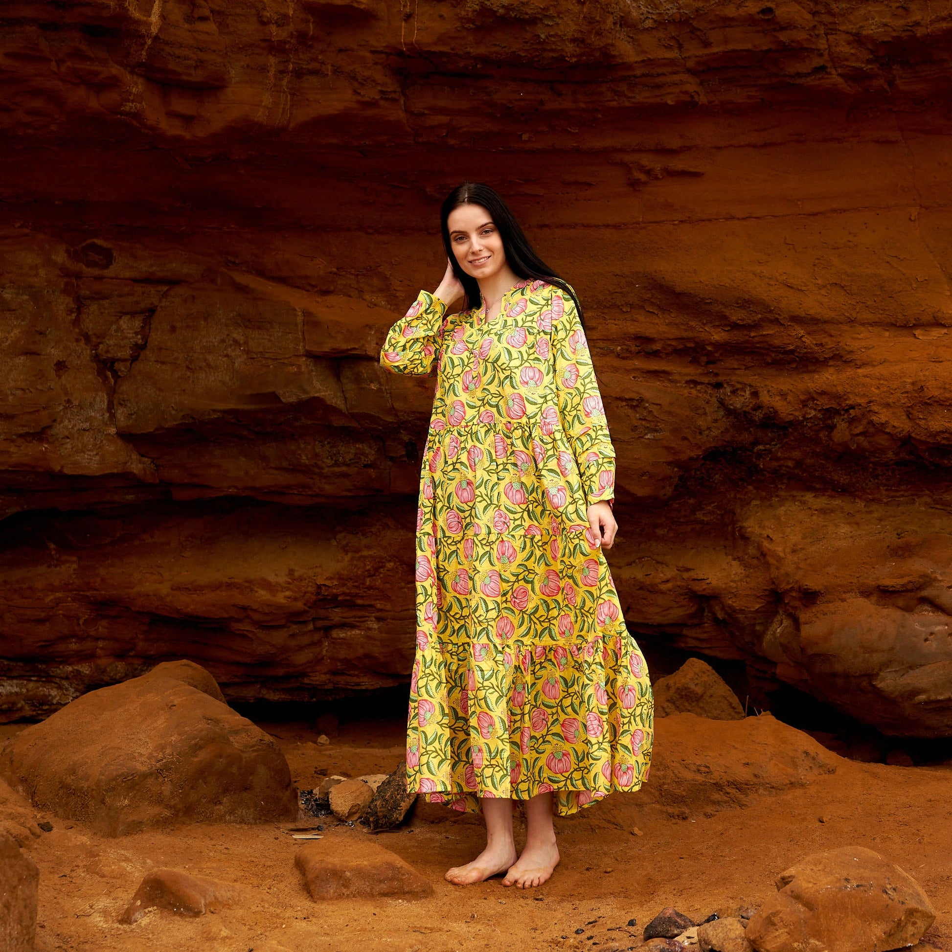 'Sun Goddess' 100% Cotton Maxi Dress