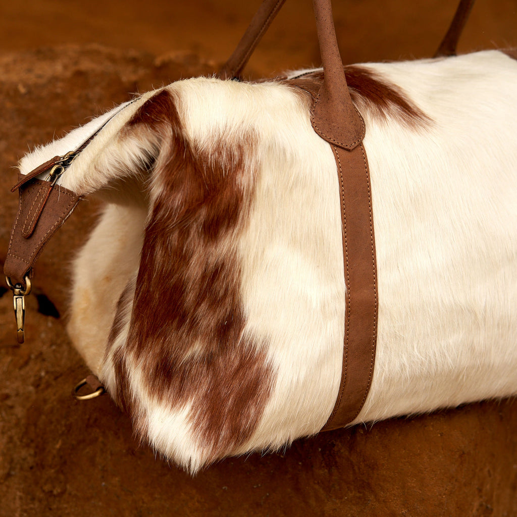 Original Cowhide Leather Duffle Bag - Boho Traveller