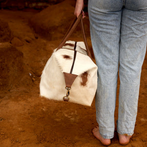 Original Cowhide Leather Duffle Bag - Boho Traveller
