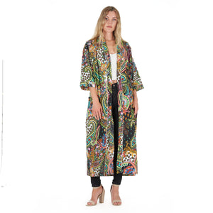 'Ebony Escape' 100% Cotton Kimono Robe