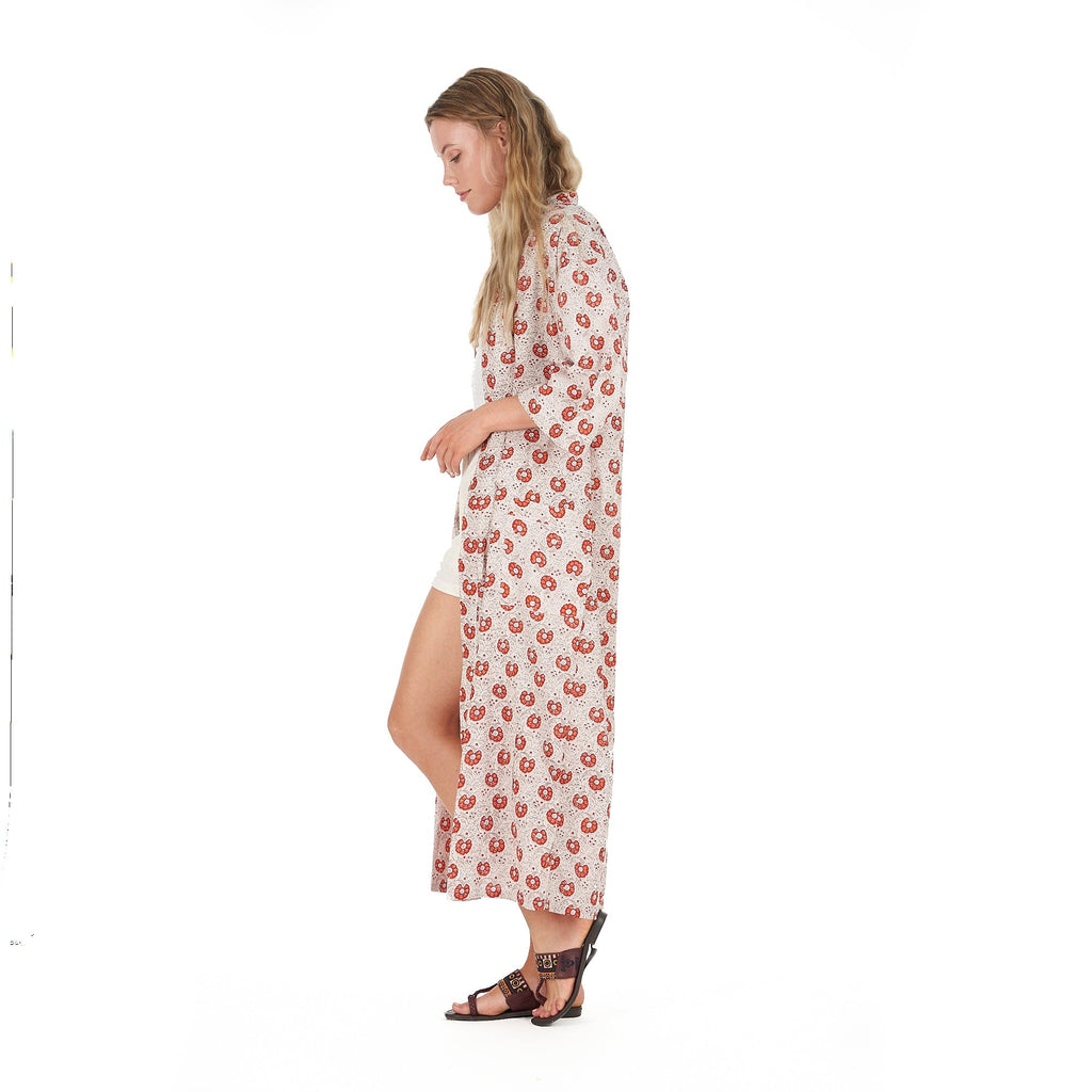 'Summer Florals' 100% Cotton Kimono Robe