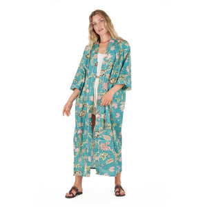 'Coastal Cool' 100% Cotton Kimono Robe