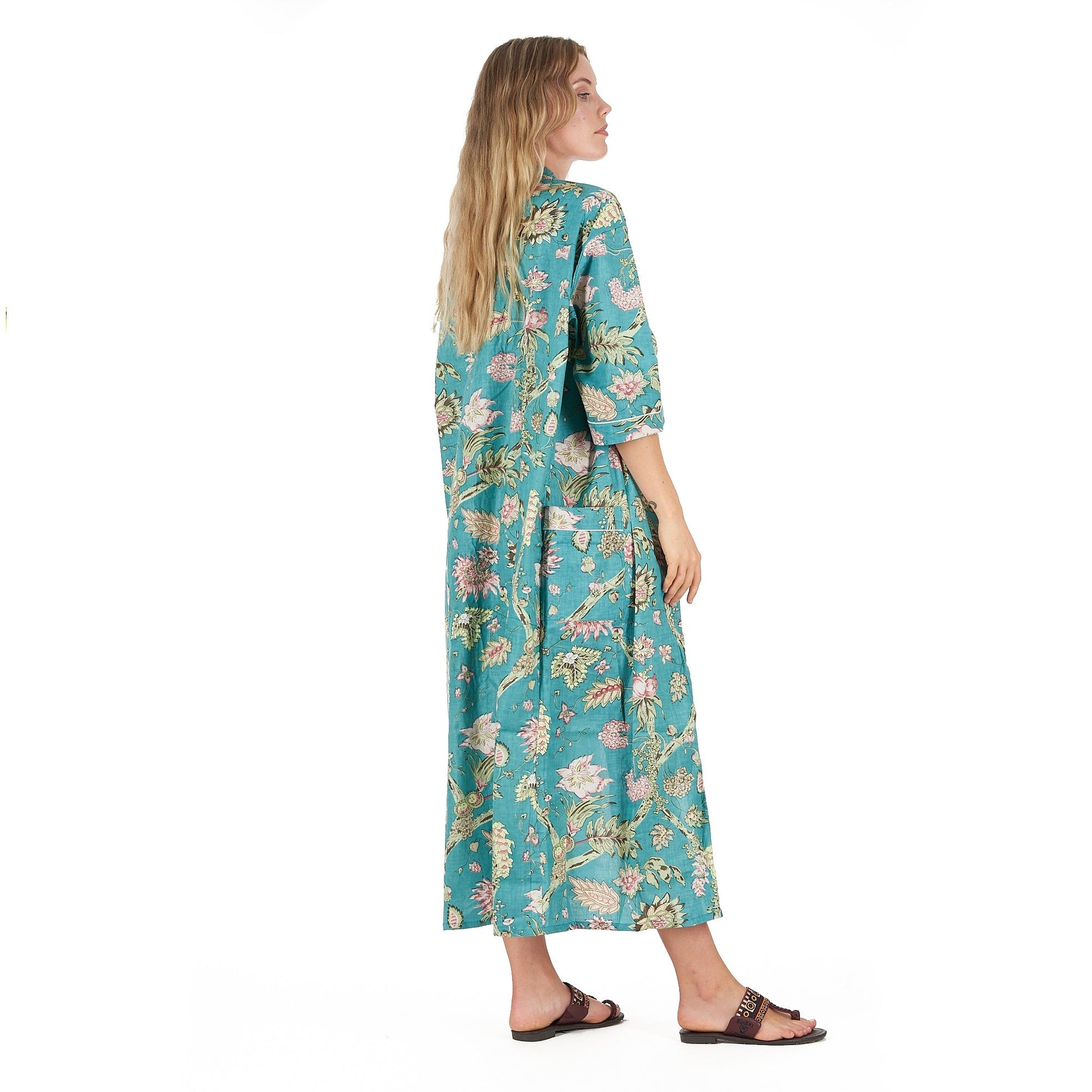 'Coastal Cool' 100% Cotton Kimono Robe