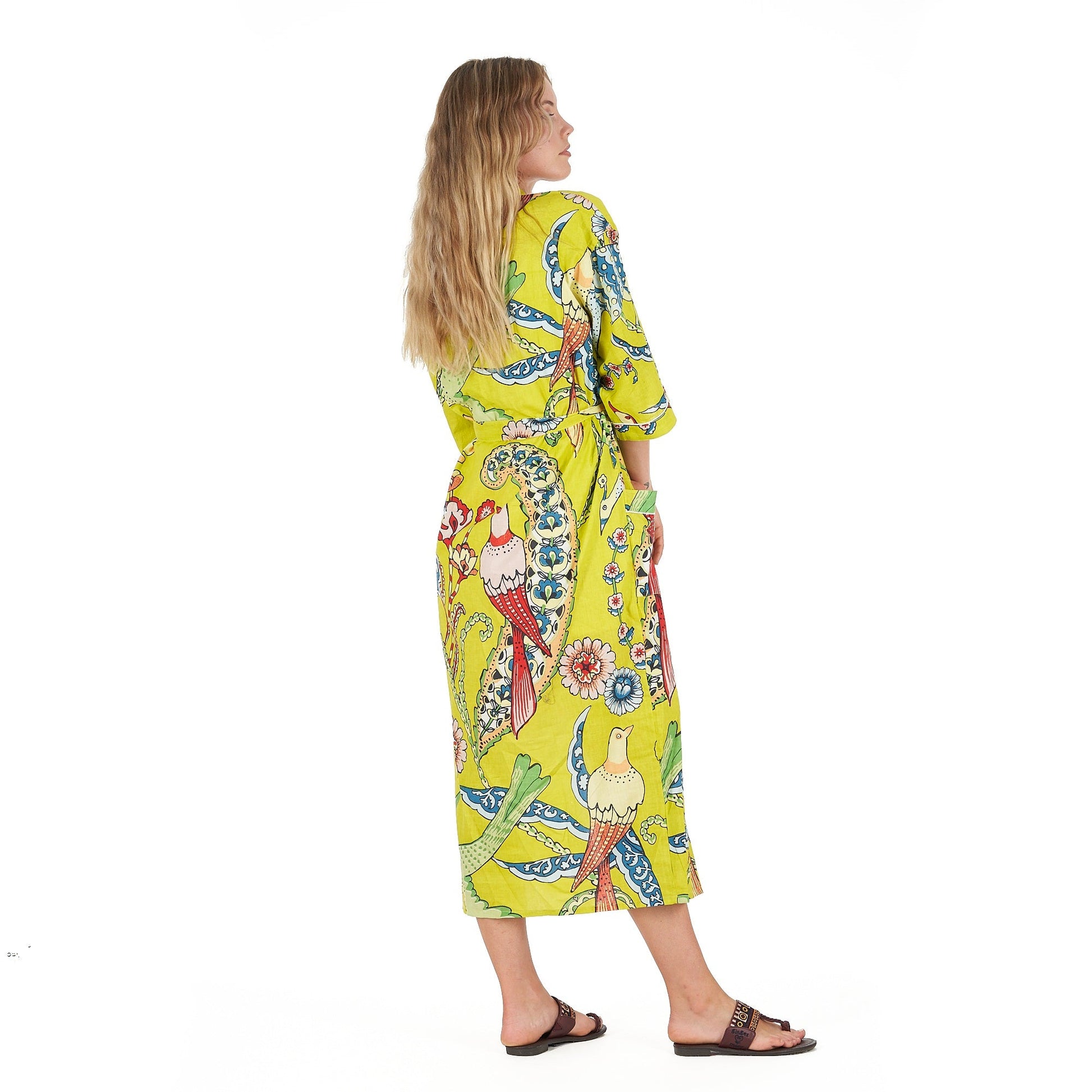 'Vibrant Paradise' 100% Cotton Kimono Robe
