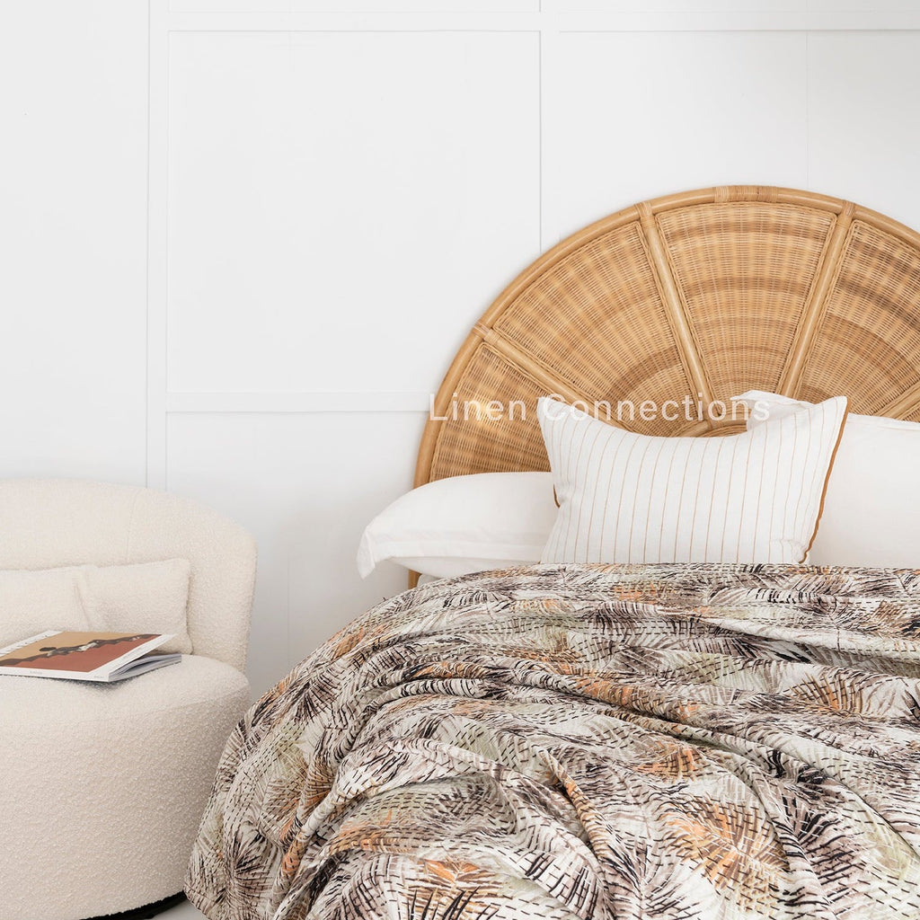 Linen Connections Indian Kantha Quilt - Brown Fur