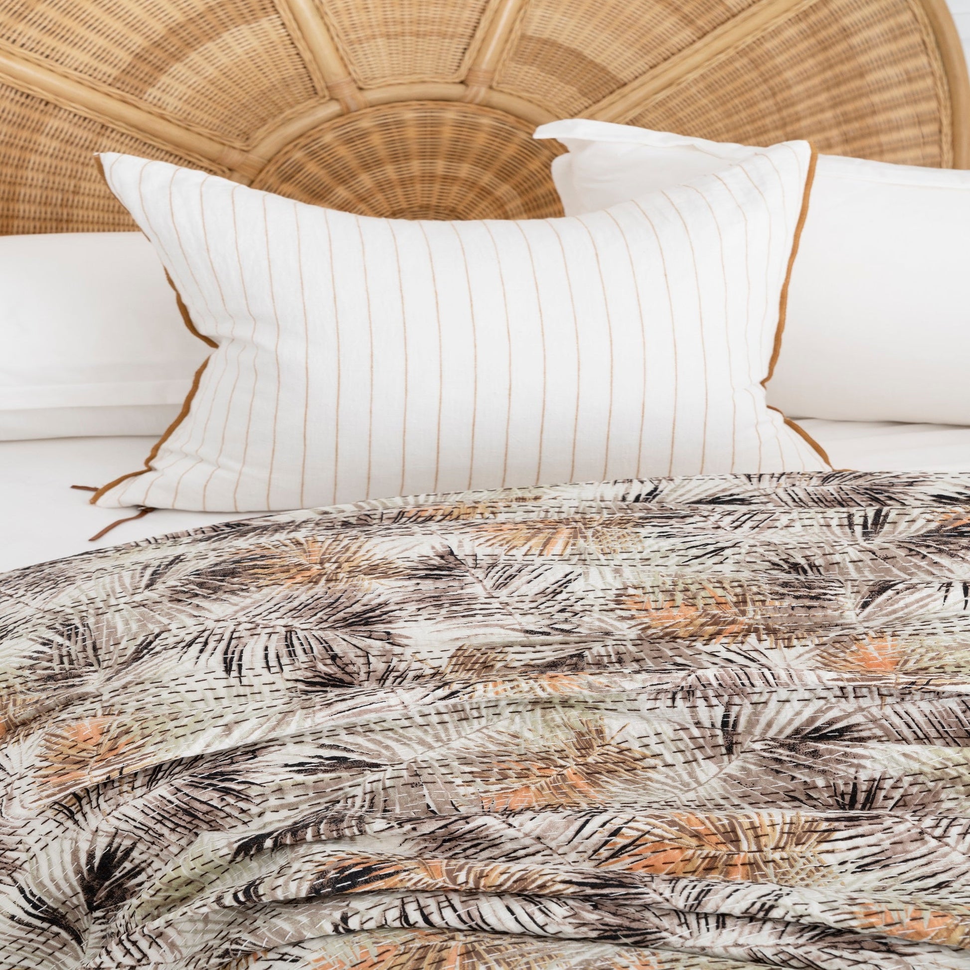 Linen Connections Indian Kantha Quilt - Tree Story