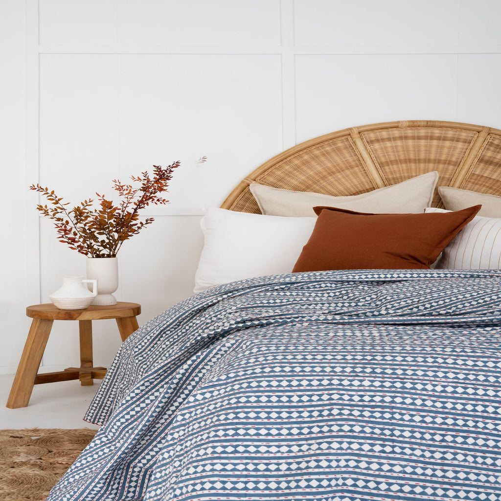 Linen Connections Indian Kantha Quilt - White