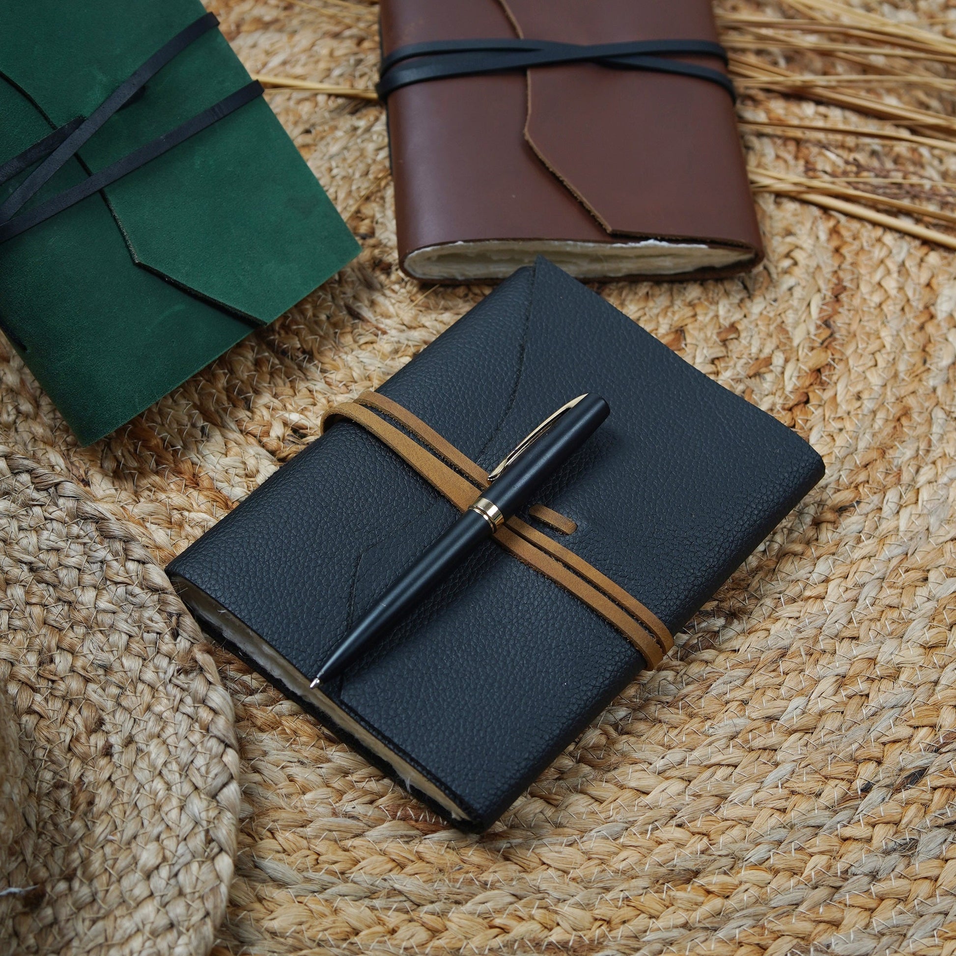 Vintage Leather Journal - Black Resistance