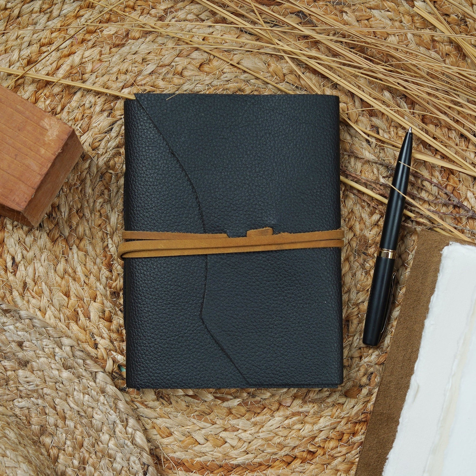 Vintage Leather Journal - Black Resistance