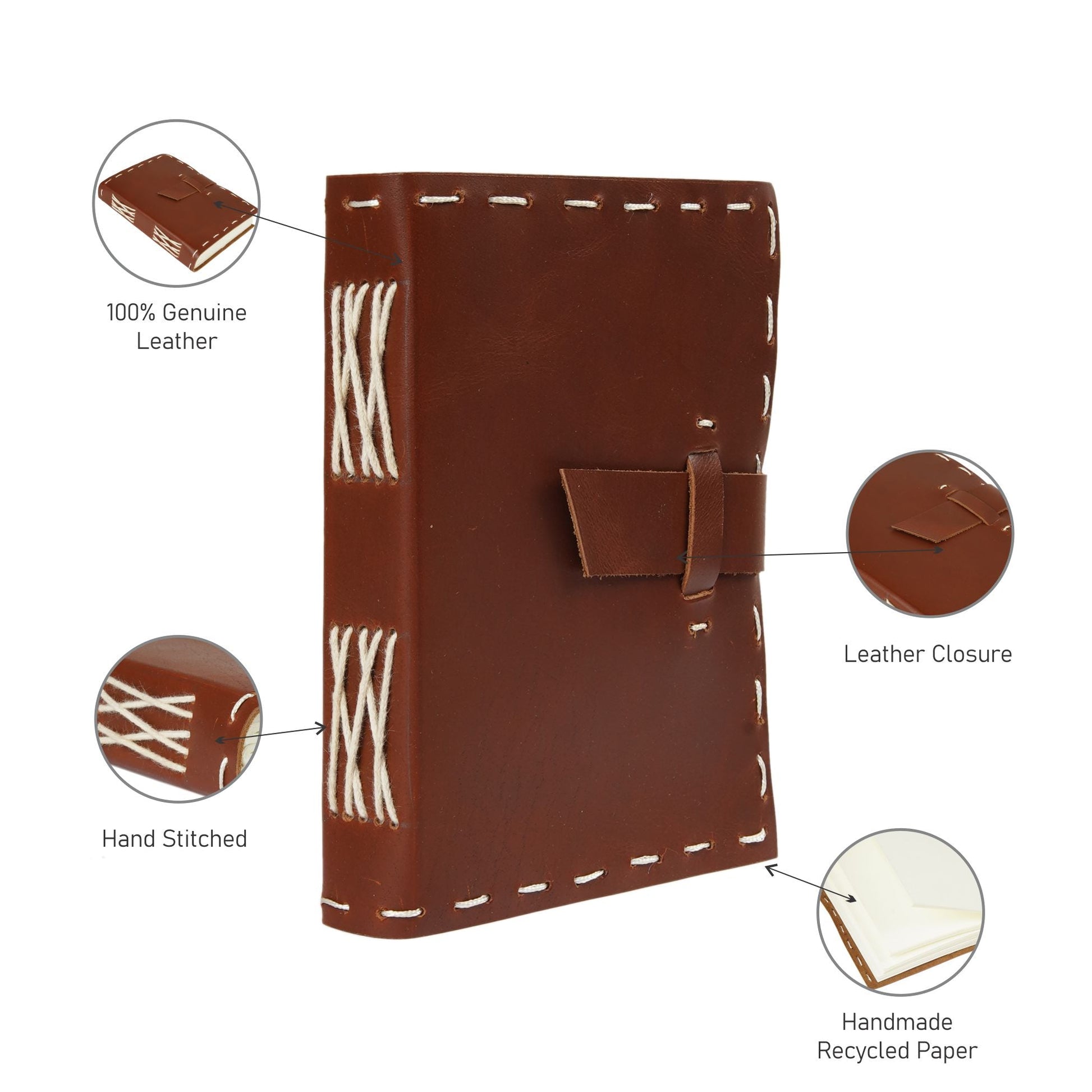 Vintage Leather Journal - Wanderlust Brown
