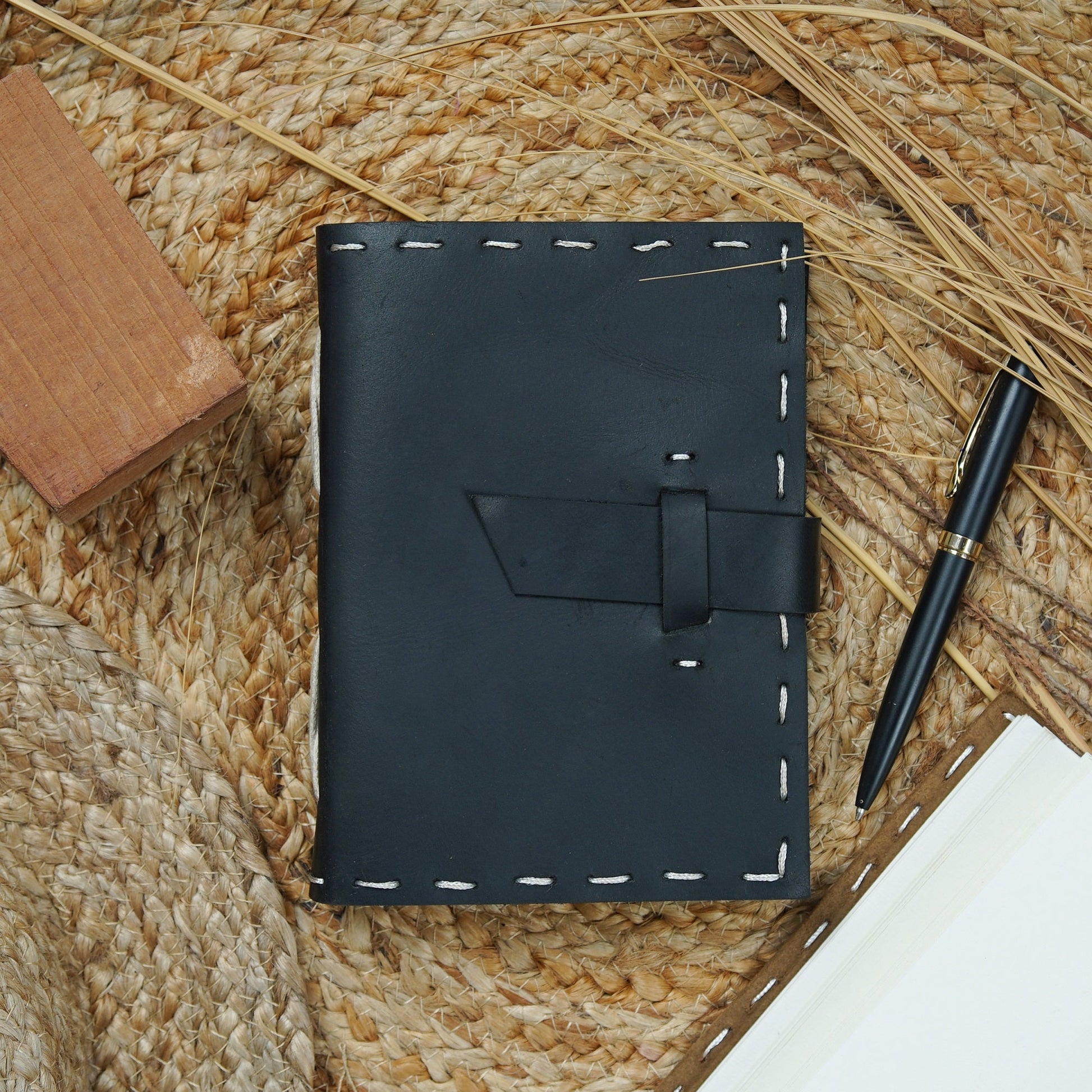 Vintage Leather Journal - Dots On Wanderlust Journal