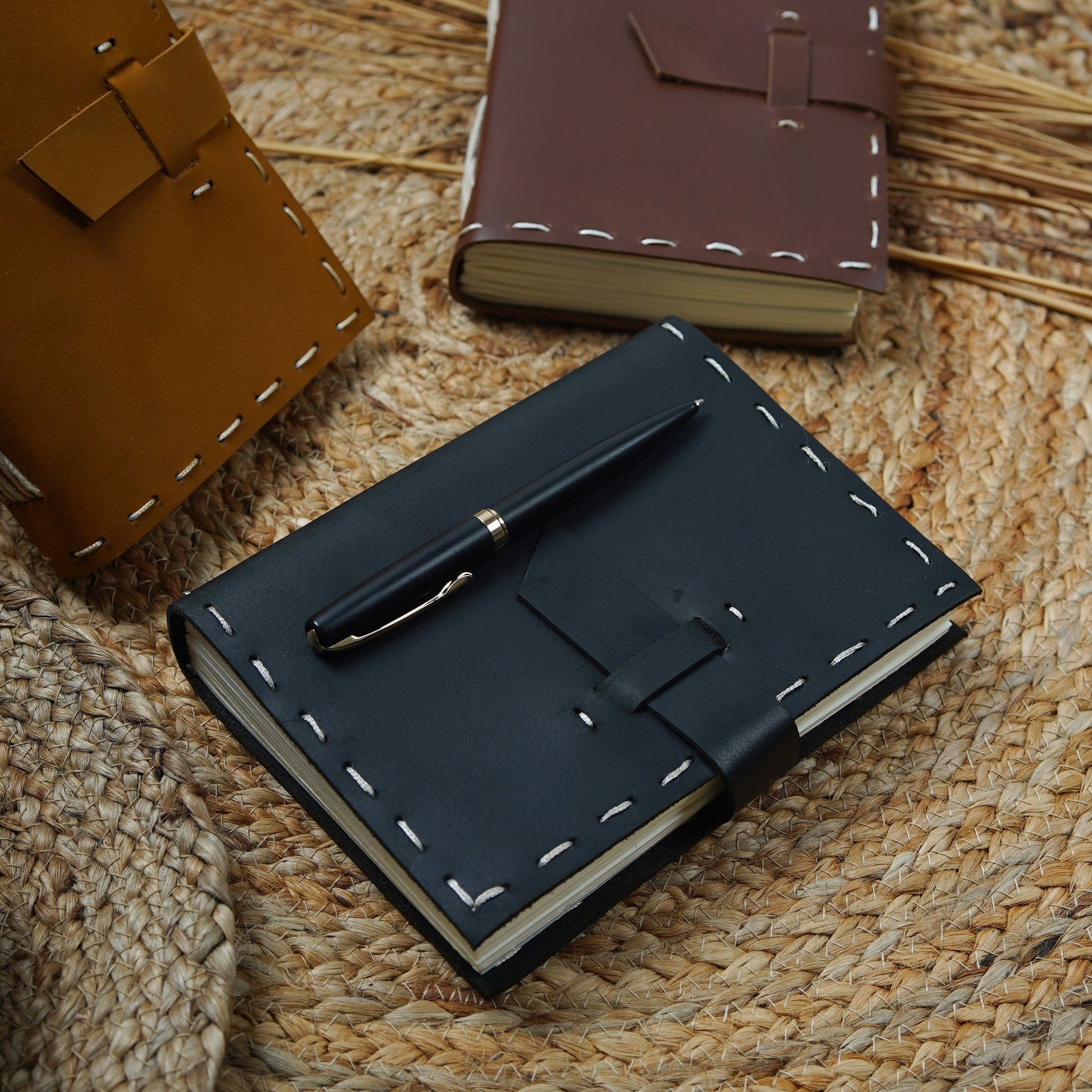 Vintage Leather Journal - Dots On Wanderlust Journal