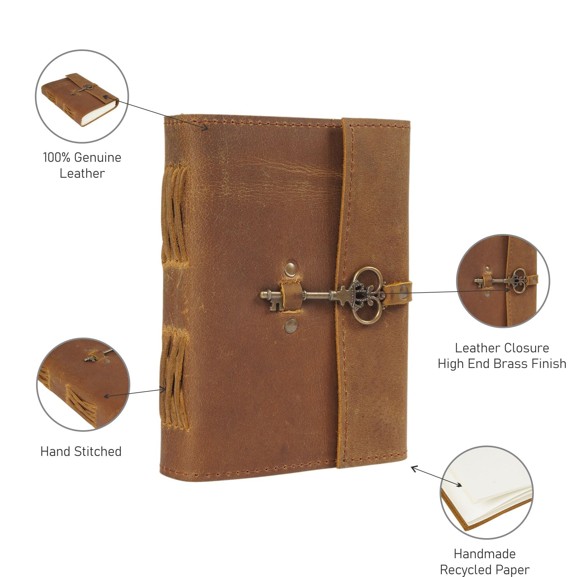 Vintage Leather Journal - Moonlight Serenade