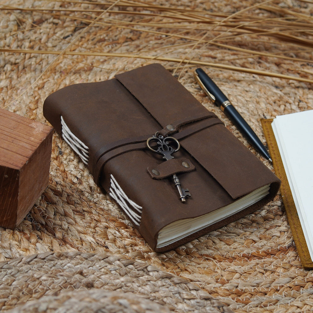 Vintage Leather Journal - Key to Paradise