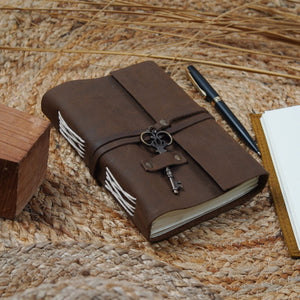 Vintage Leather Journal - Key to Paradise