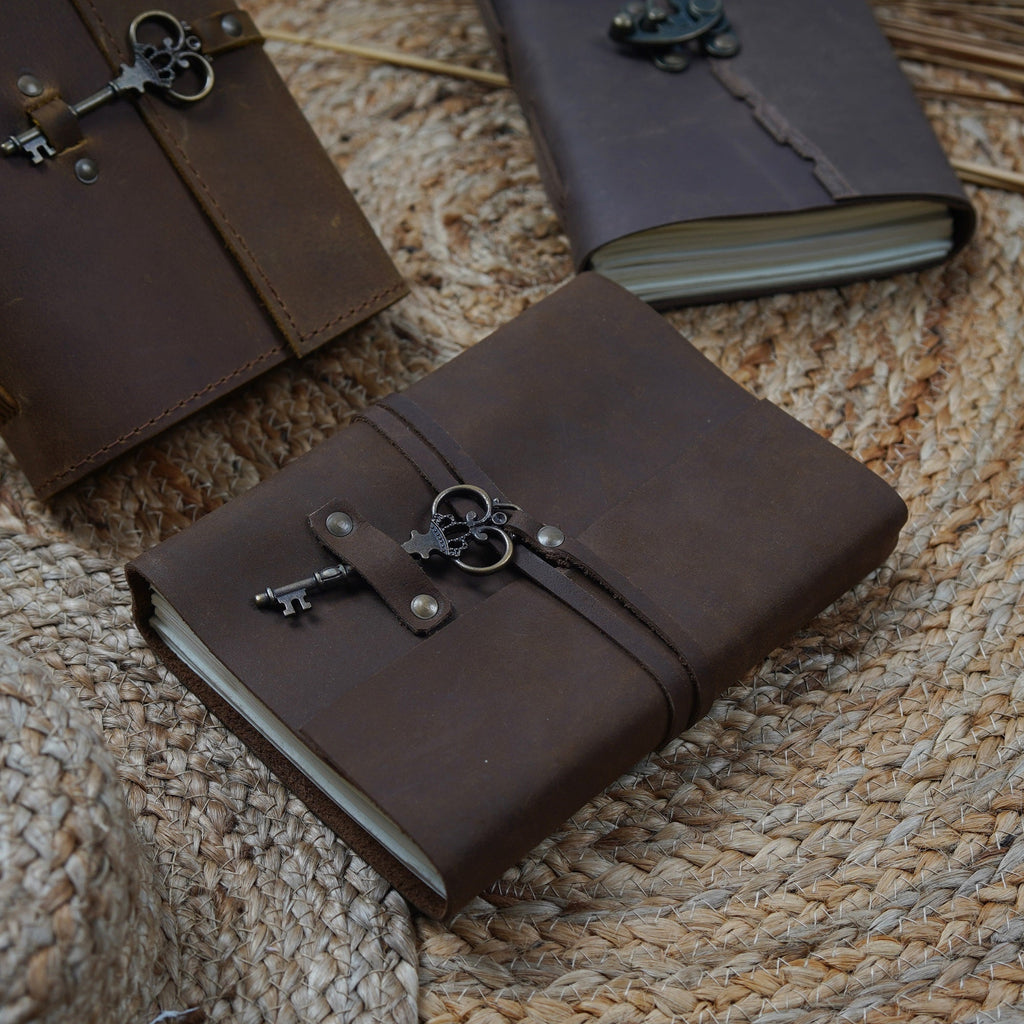 Vintage Leather Journal - Key to Paradise