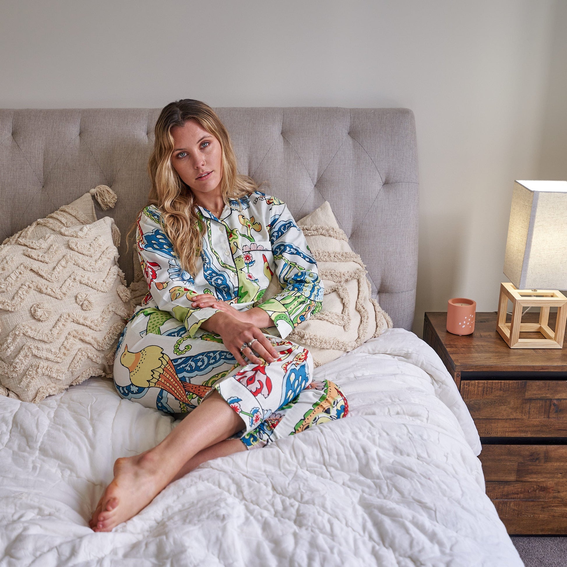 'Serene Blooms' 100% Cotton Pyjama Set