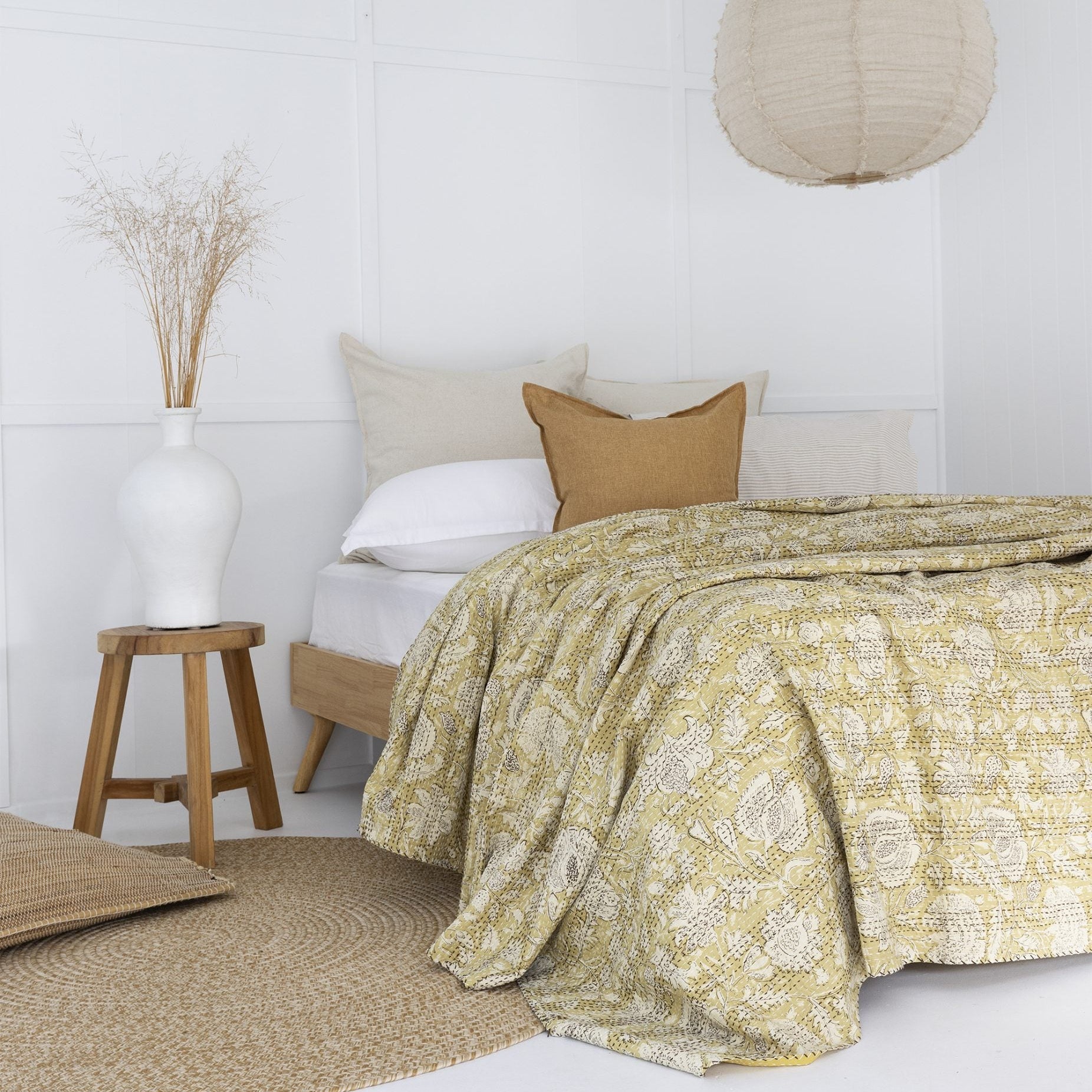 Indian Kantha Quilt Blanket Bedspread Throw Duvet - Memphis