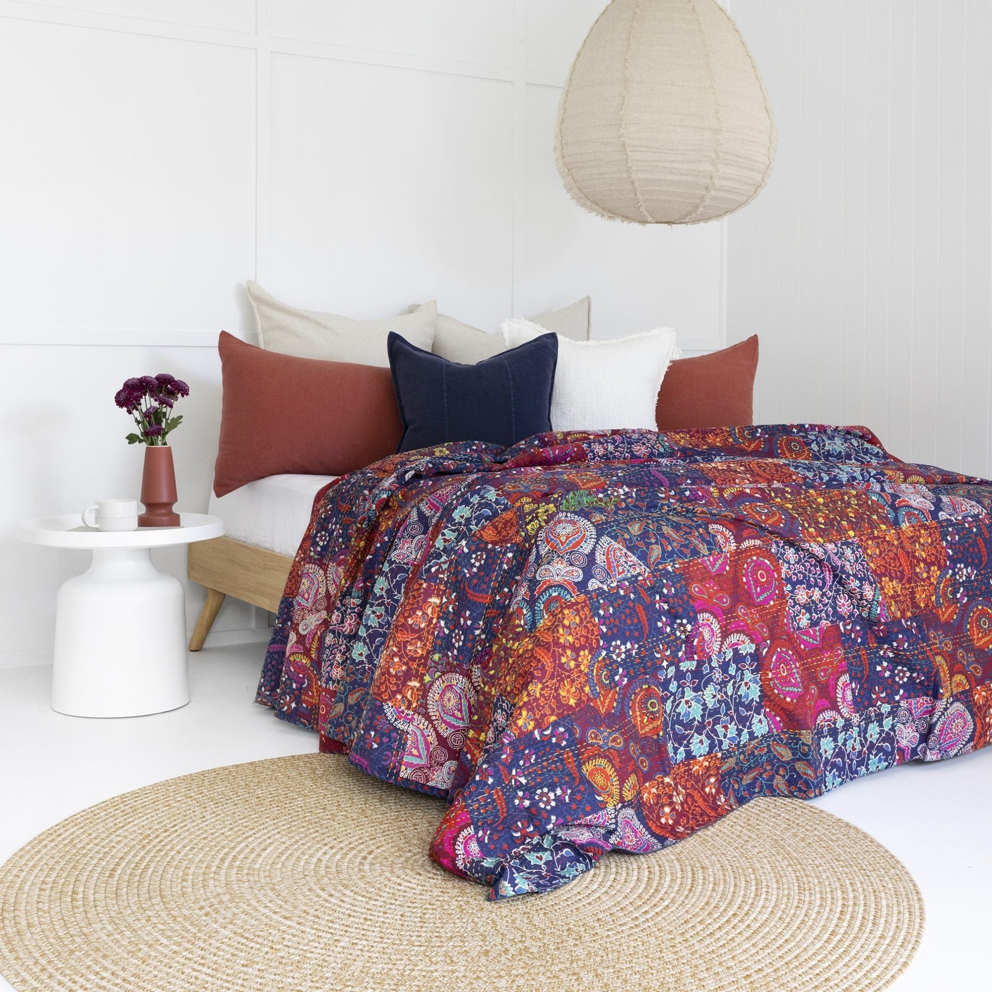 Indian Kantha Quilt Blanket Bedspread Throw Duvet - Cecilia
