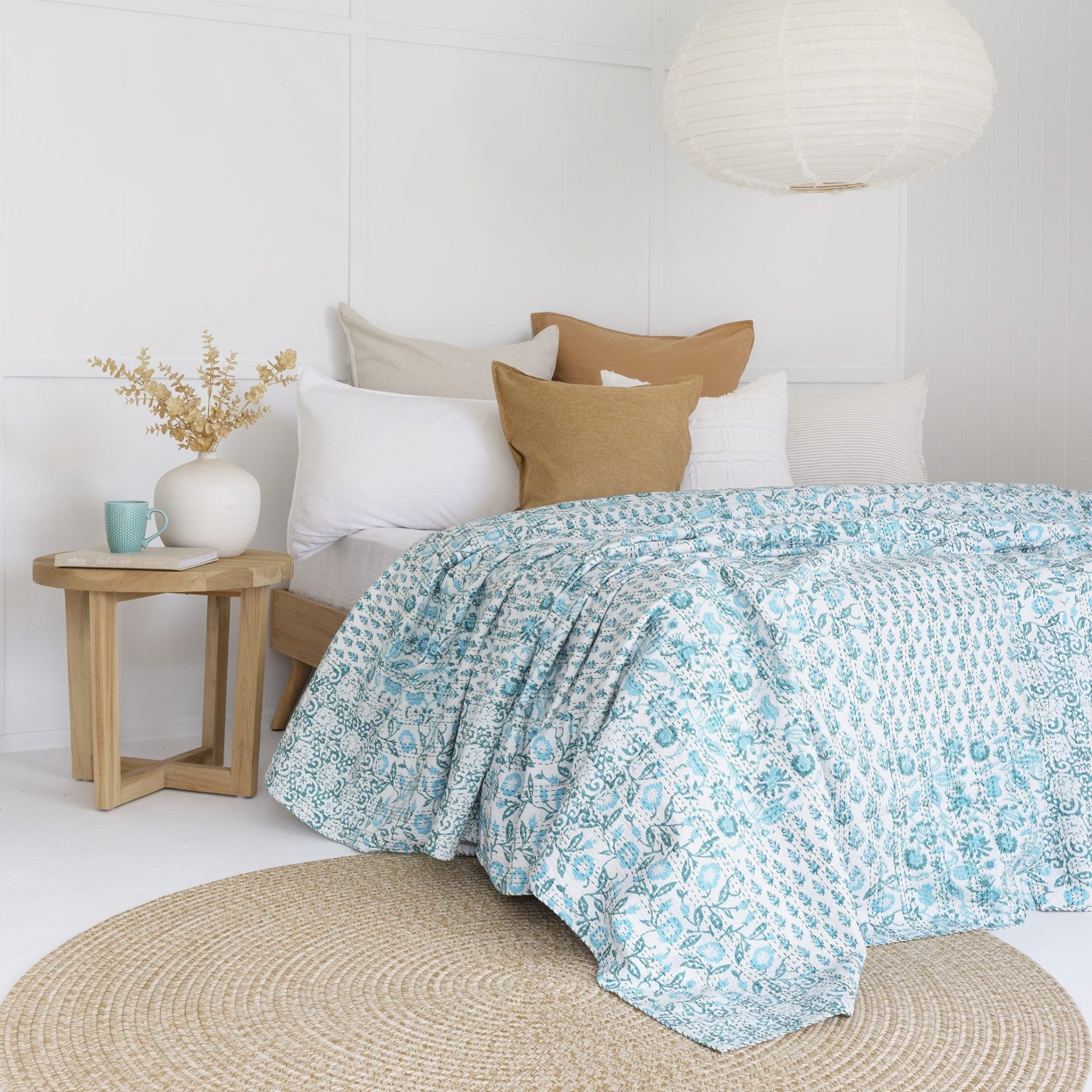 Indian Kantha Quilt Blanket Bedspread Throw Duvet - Dani