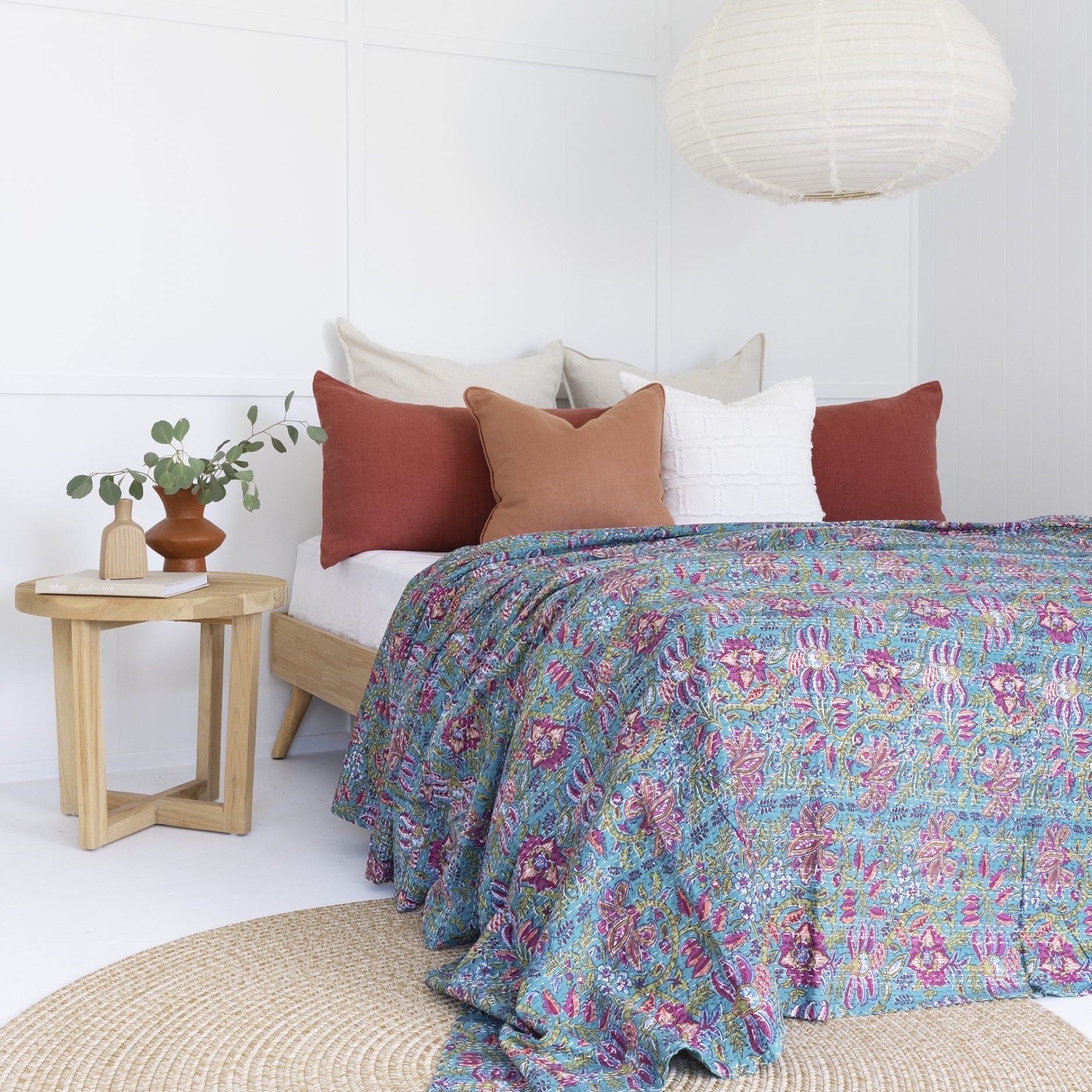 Indian Kantha Quilt Blanket Bedspread Throw Duvet - Earl