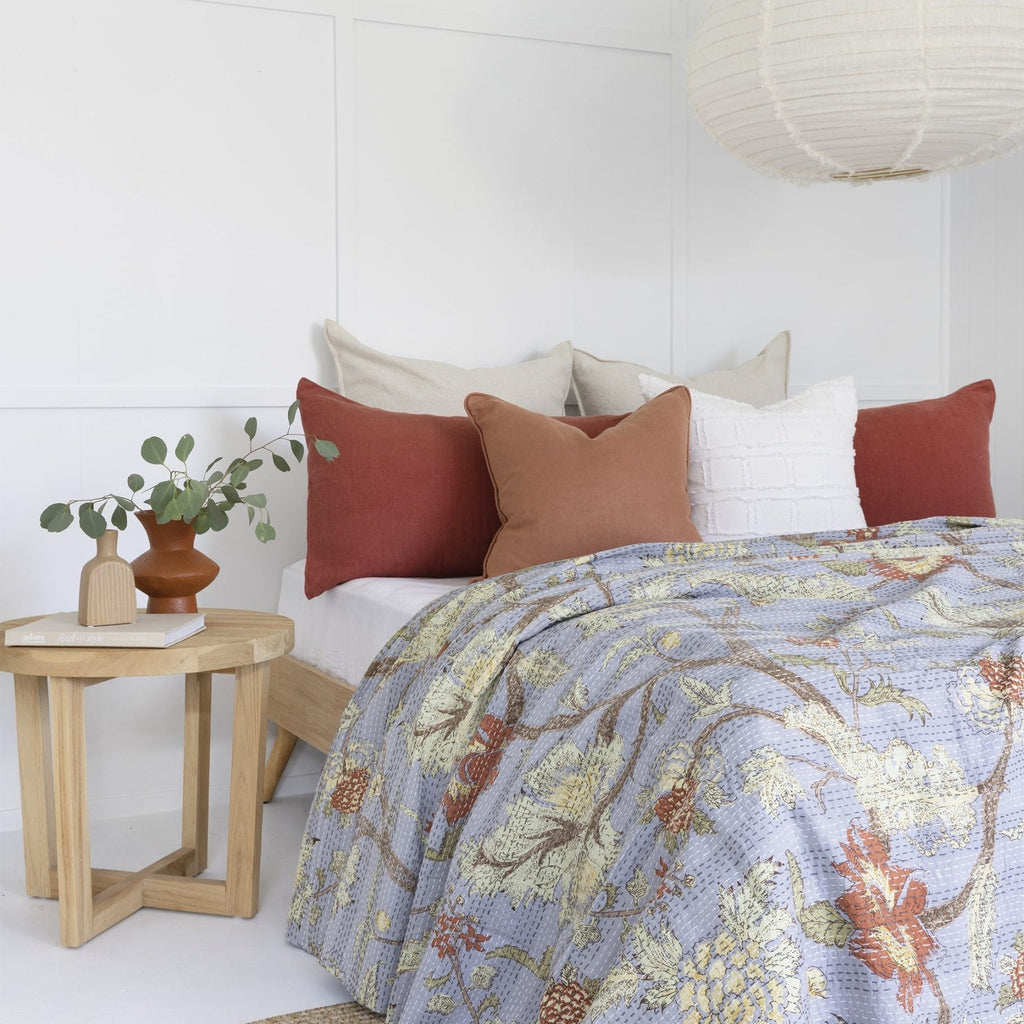 Indian Kantha Quilt Blanket Bedspread Throw Duvet - Eva