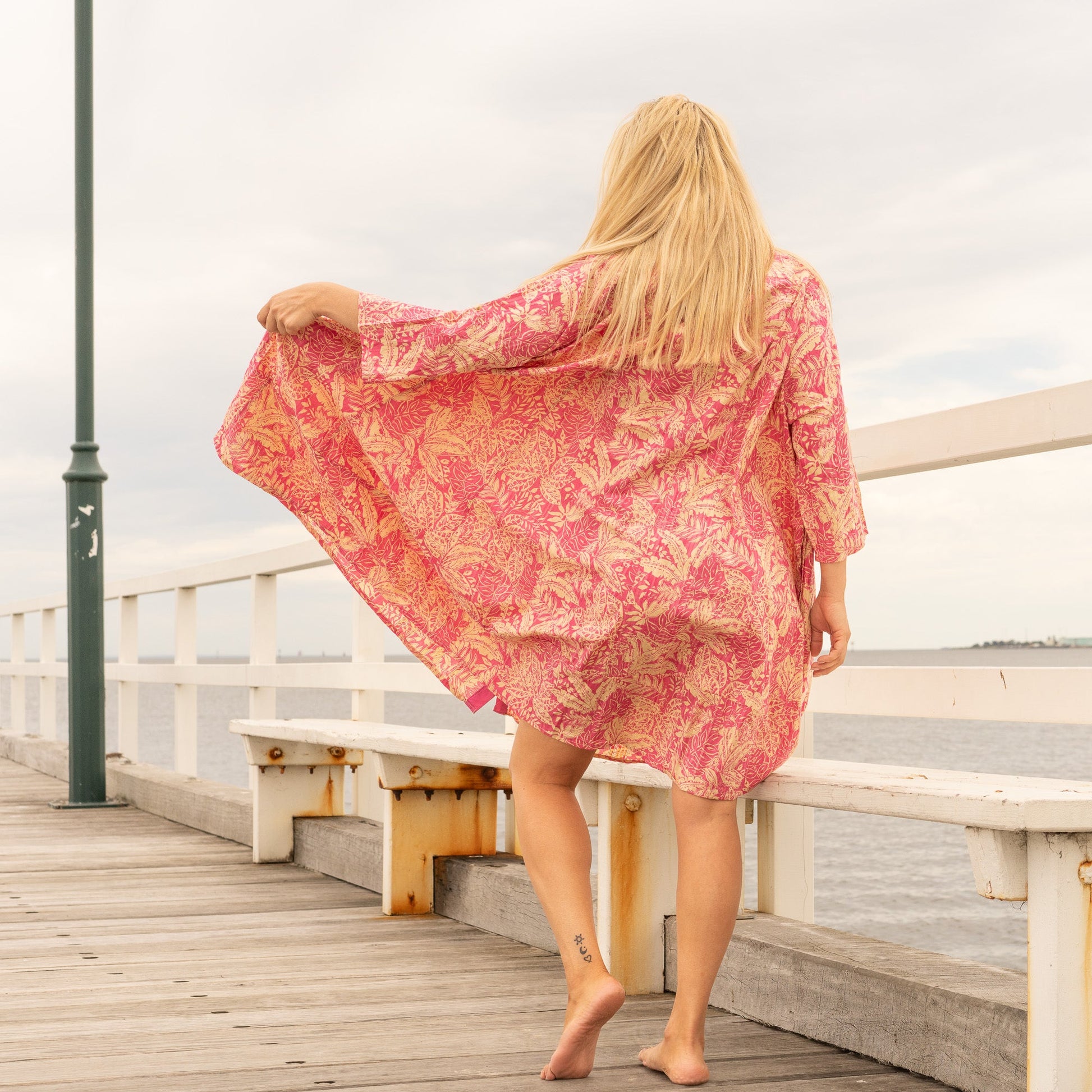 Tropical Paradise Women Cotton Maxi Dress - One Size