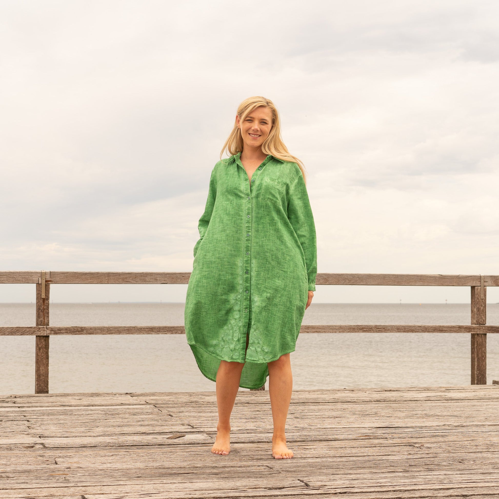 Budding Beauty Women's Cotton Shirt Dress - One Size