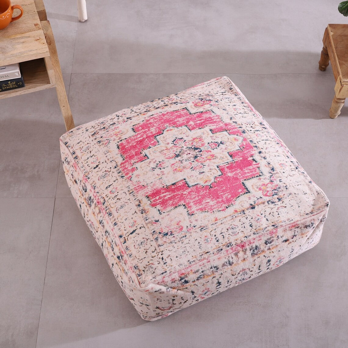 Moroccan Ottoman Cushion Cover, Pouf, Footstool - Grand Delight