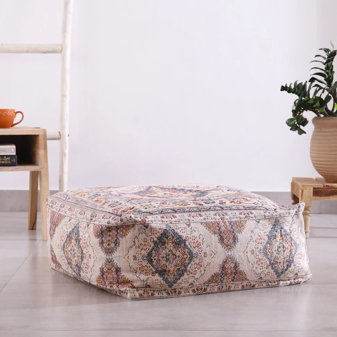 Moroccan Ottoman Cushion Cover, Pouf - Bosphorus Breeze