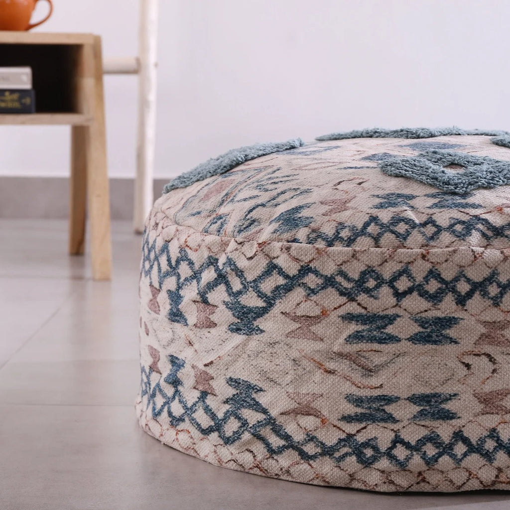 Moroccan Ottoman Cushion Cover, Pouf, Footstool - Azure Nights