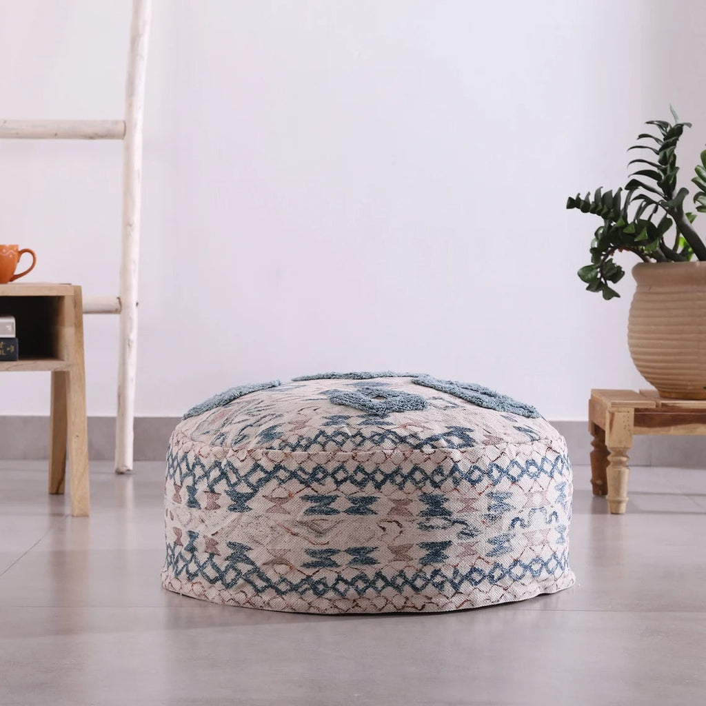 Moroccan Ottoman Cushion Cover, Pouf, Footstool - Azure Nights