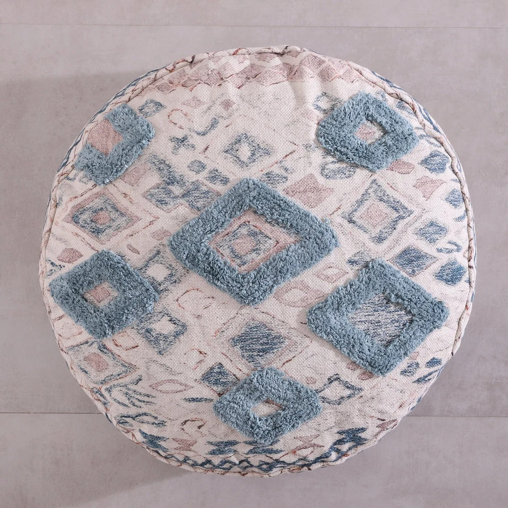 Moroccan Ottoman Cushion Cover, Pouf, Footstool - Azure Nights