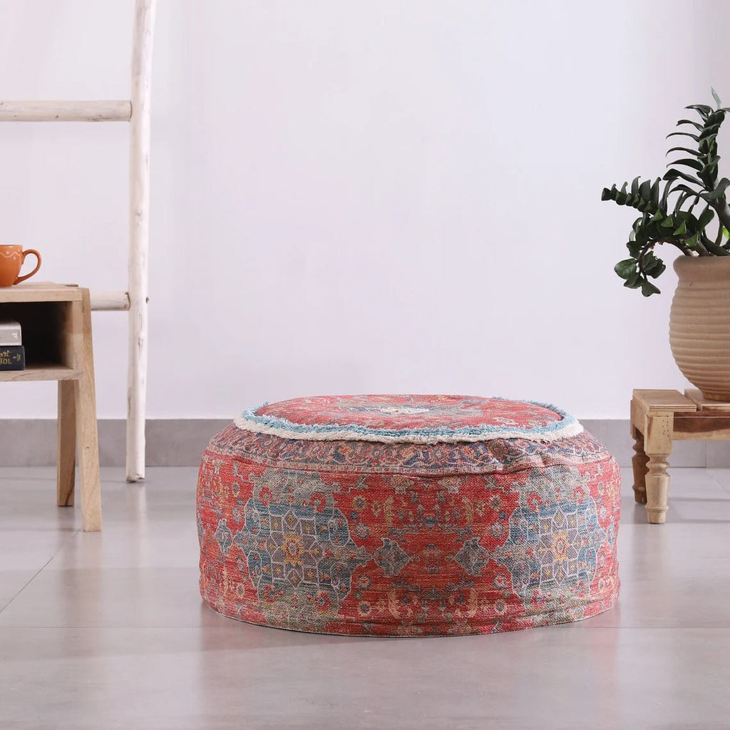 Moroccan Ottoman Cushion Cover, Pouf, Footstool - Istanbul Reds
