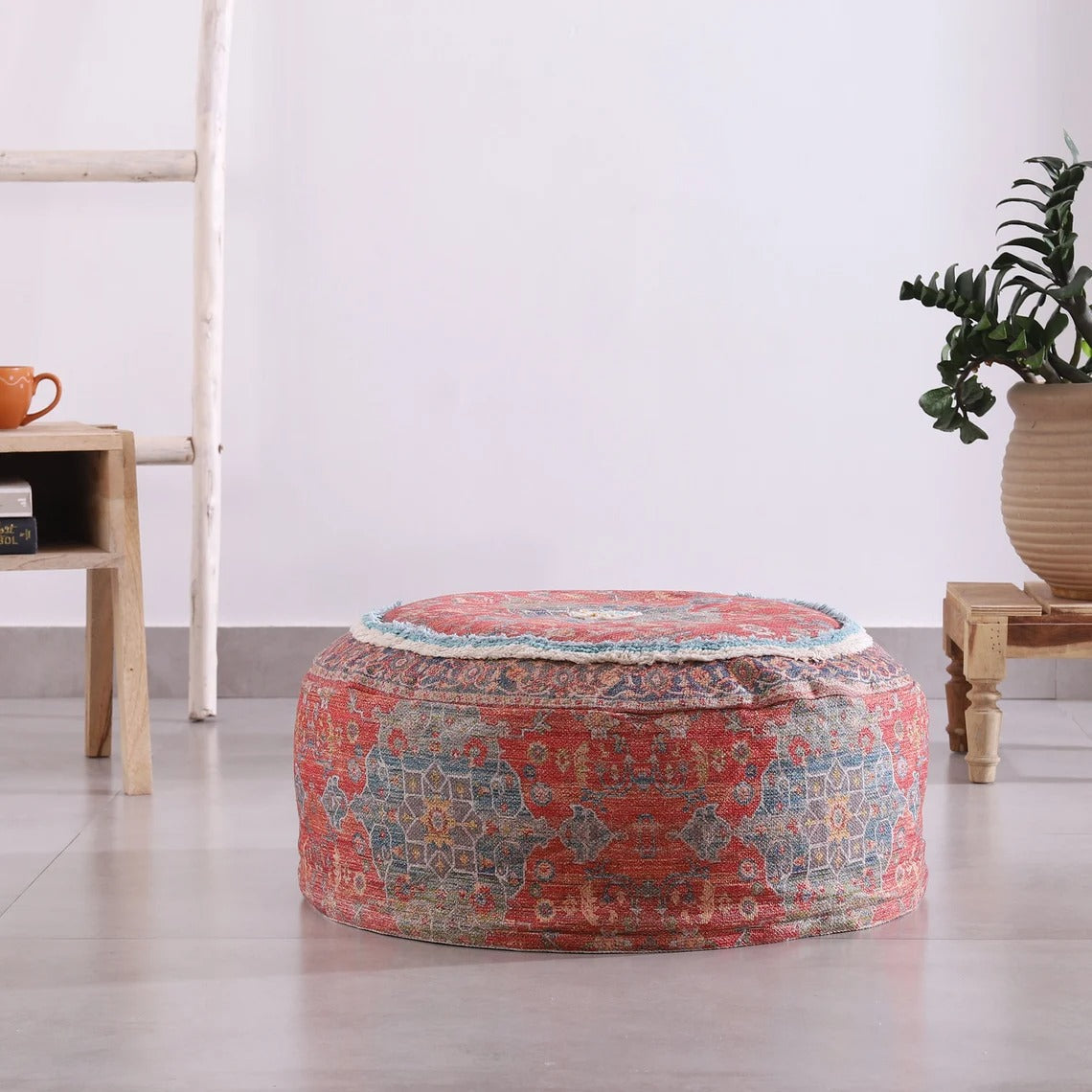 Moroccan Ottoman Cushion Cover, Pouf, Footstool - Istanbul Reds