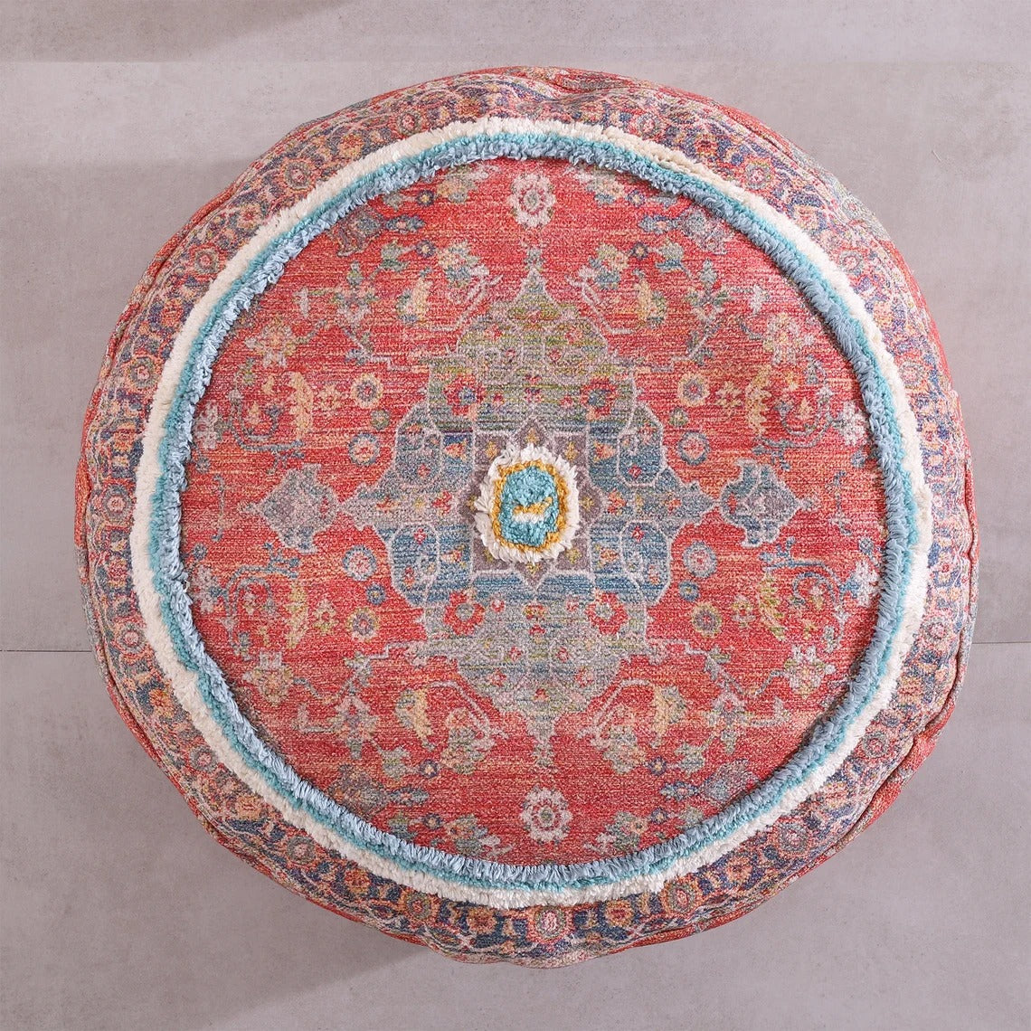 Moroccan Ottoman Cushion Cover, Pouf, Footstool - Istanbul Reds