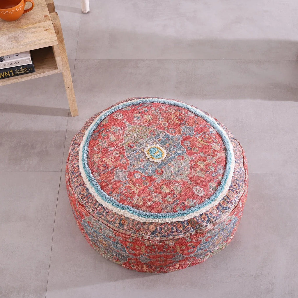 Moroccan Ottoman Cushion Cover, Pouf, Footstool - Istanbul Reds