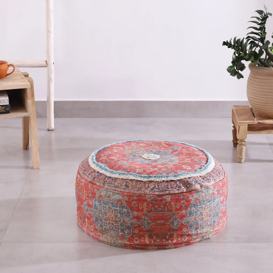 Moroccan Ottoman Cushion Cover, Pouf, Footstool - Istanbul Reds