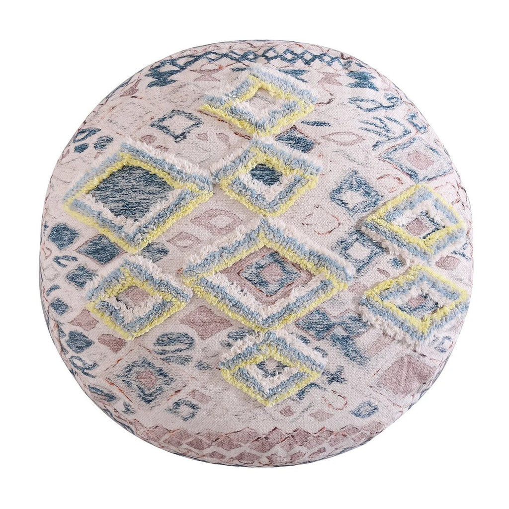 Moroccan Ottoman Cushion Cover, Pouf, Footstool - Pale Circle