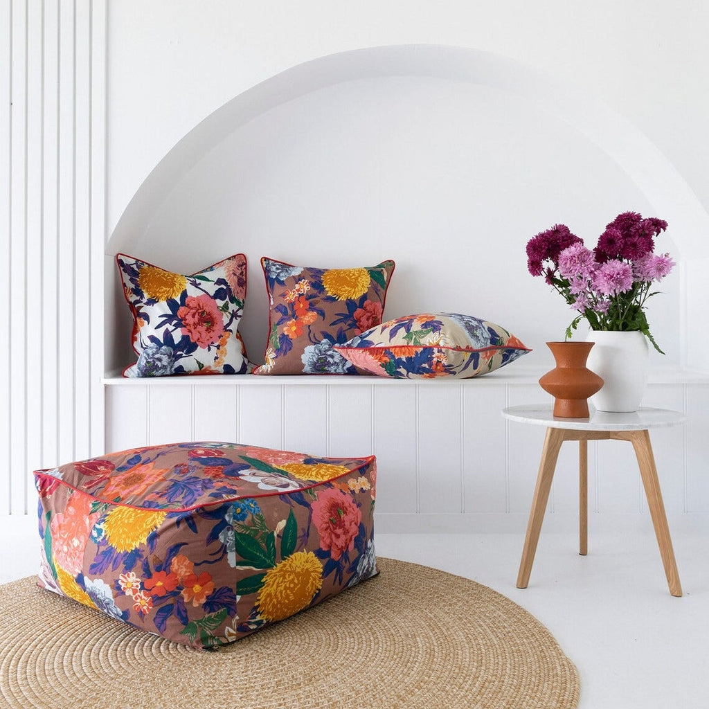 Moroccan Frida Ottoman Cover, Cushion Cover- Chocolate