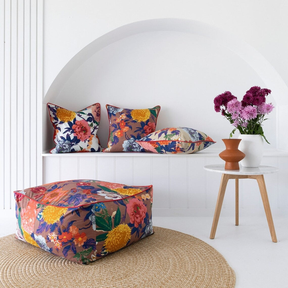 Moroccan Frida Ottoman Cover, Cushion Cover- Chocolate