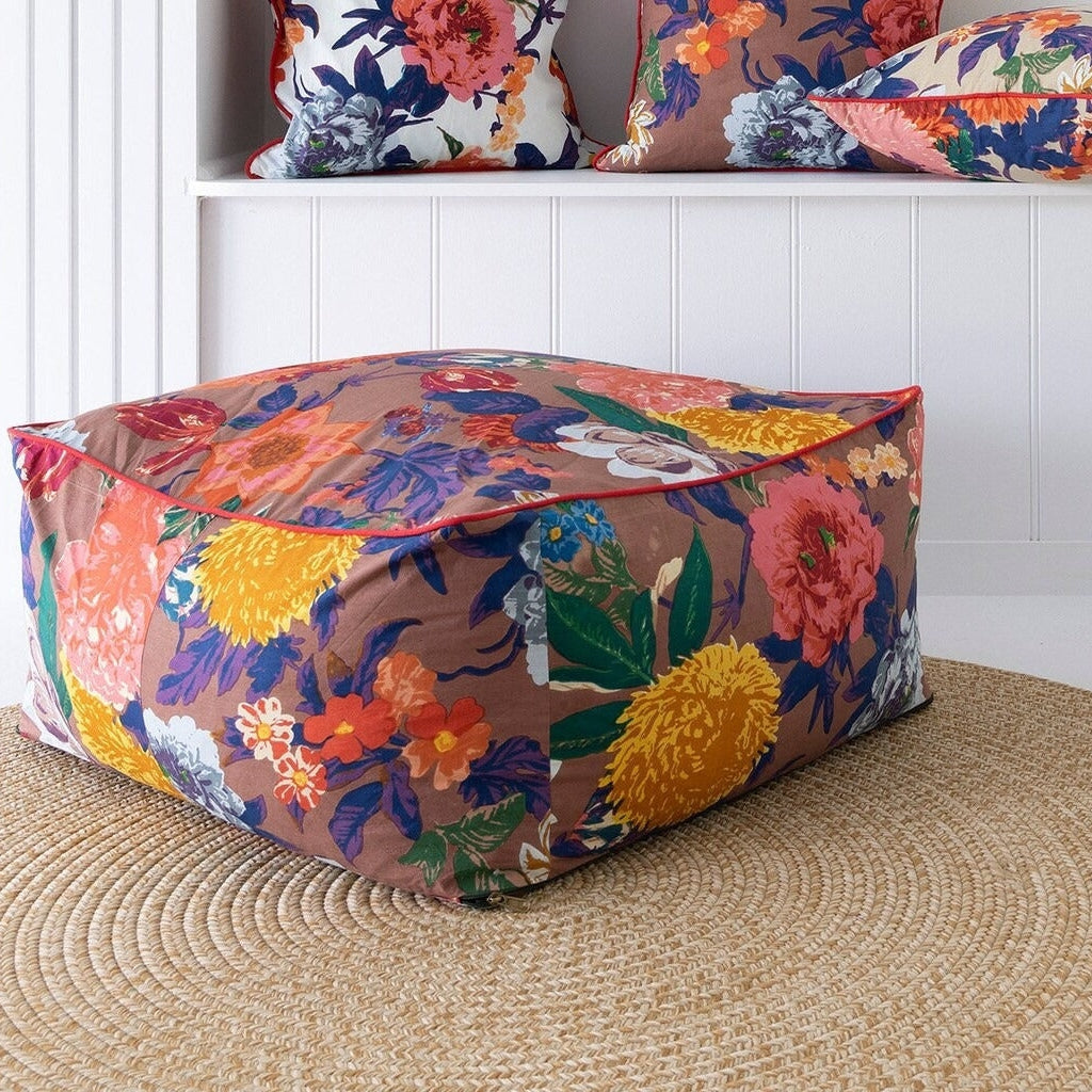 Moroccan Frida Ottoman Cover, Cushion Cover- Chocolate