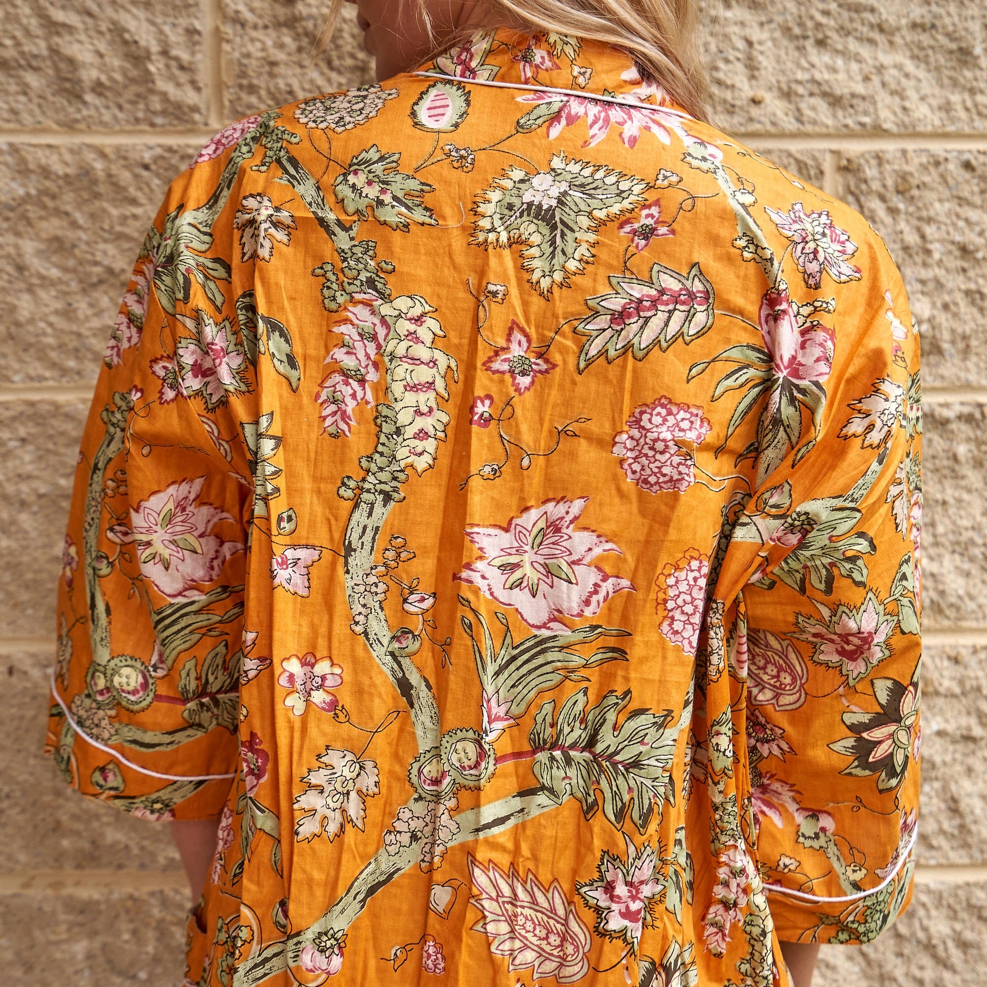 'Timeless Florals' 100% Cotton Kimono Robe